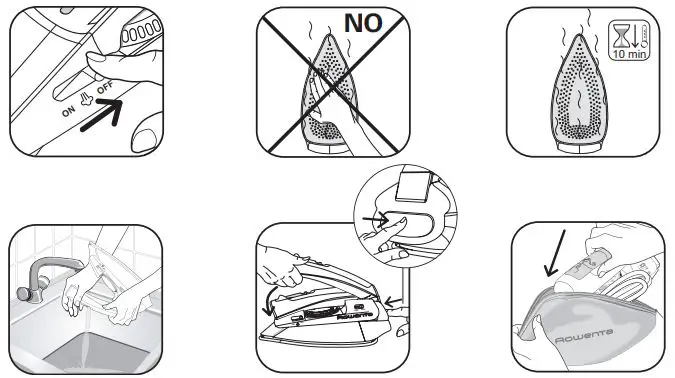 Rowenta DA1510 First Ckass Iron Steam Instructions - Storing your iron