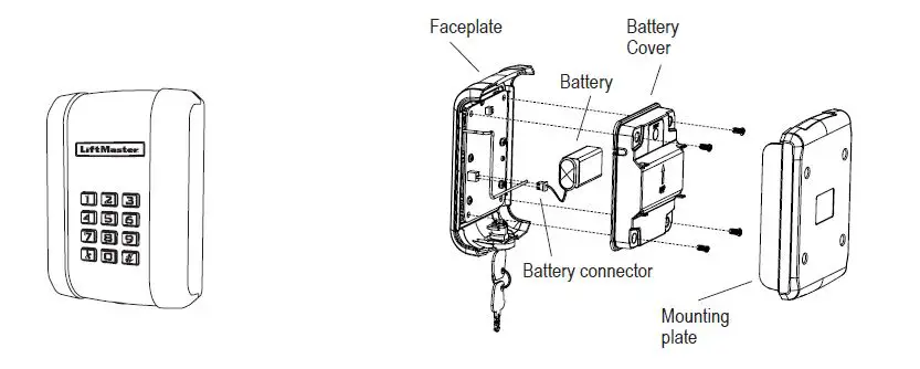 LiftMaster 850EV Wireless Keypad fig1