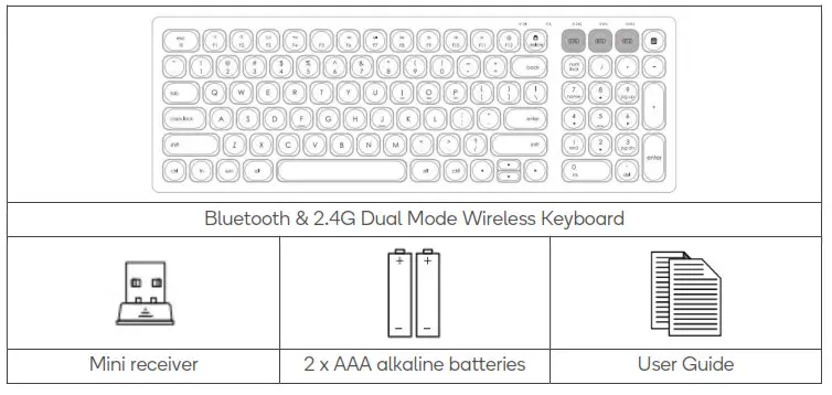 kogan KABLTKBDGRA Bluetooth and 2.4G Dual Mode- BOX