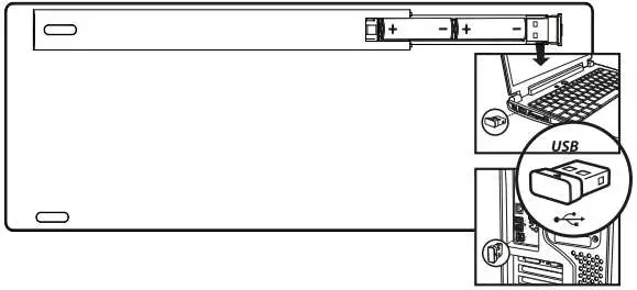 kogan KABLTKBDGRA Bluetooth and 2.4G Dual Mode- Connection 2