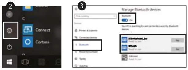 kogan KABLTKBDGRA Bluetooth and 2.4G Dual Mode- light will flash