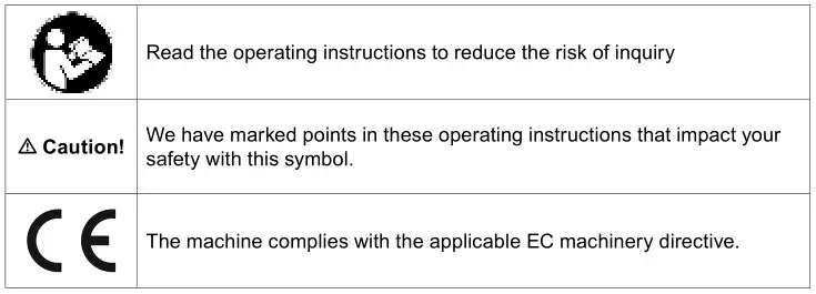 Scheppach Wet and Dry Vacuum Cleaner - Explanation of the symbols