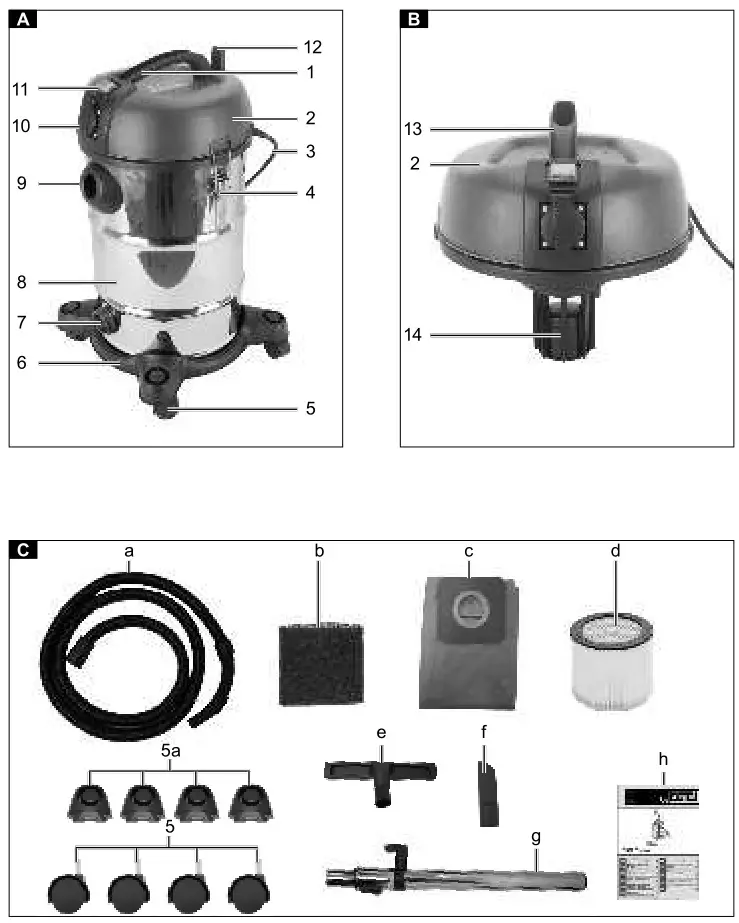 Scheppach Wet and Dry Vacuum Cleaner - Overview 1