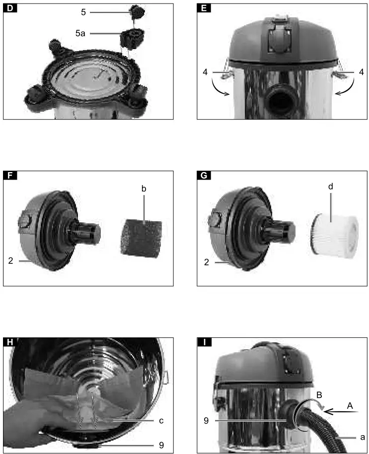 Scheppach Wet and Dry Vacuum Cleaner - Overview 2