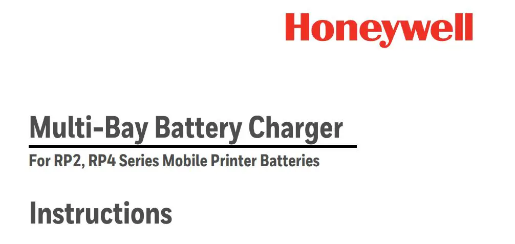 Honeywell RP4 Series 220540-000 Multi-Bay Battery Charger Instructions