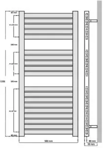 ecostrad 12502217 Scala iQ WiFi Electric Towel Rail - Components