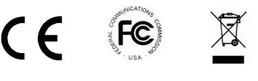 CE, FCC, Disposal Logo