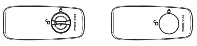 Replace the water tank cap and turn clockwise approximately 90°