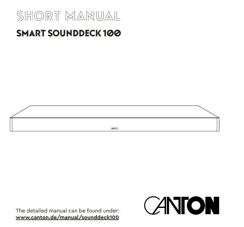 CANTON Smart Sound 100 Instruction Manual
