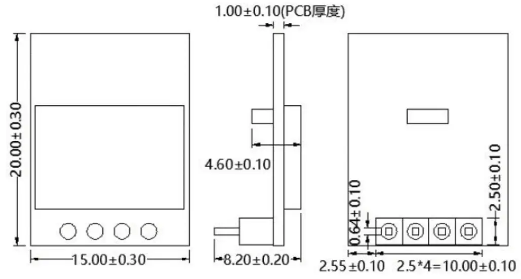 Midea MWB SWB01 Bluetooth and 24GHz Wi Fi Dual band Communication Module - PCB size