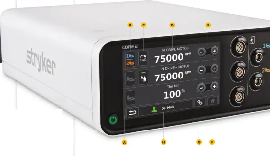 stryker 5400 052 000 Core 2 Console Arthroscopy Shaver System - navigation