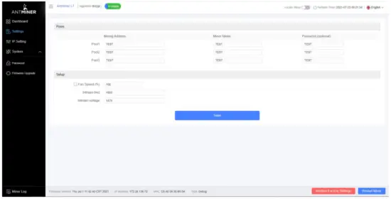 BITMAIN AntMiner 240 L L7 Server - Cheaking Film Ware 3