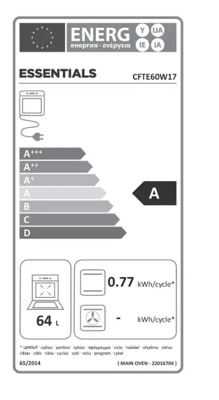 Currys CFTE60W17 Free-Standing Twin Cavity Electric Cooker 21