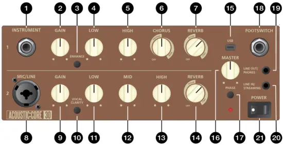 Blackstar HN222686 Core 30 Acoustic Instrument Combo - Panel