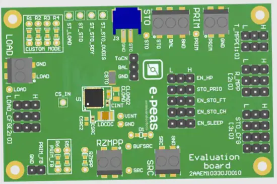 e-peas AEM10330 Evaluation Board Printed Circuit Board