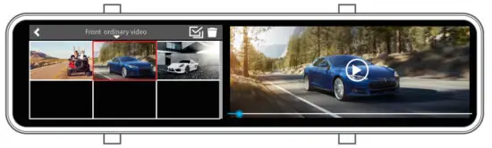 TOGUARD RM05 Touch Screen Streaming Video Rear View Mirror - playback mode