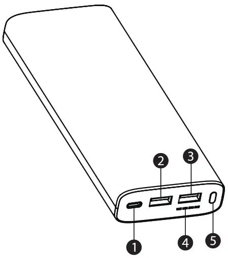 comsol USb-C Power Bank 20000ma - LAYOUT