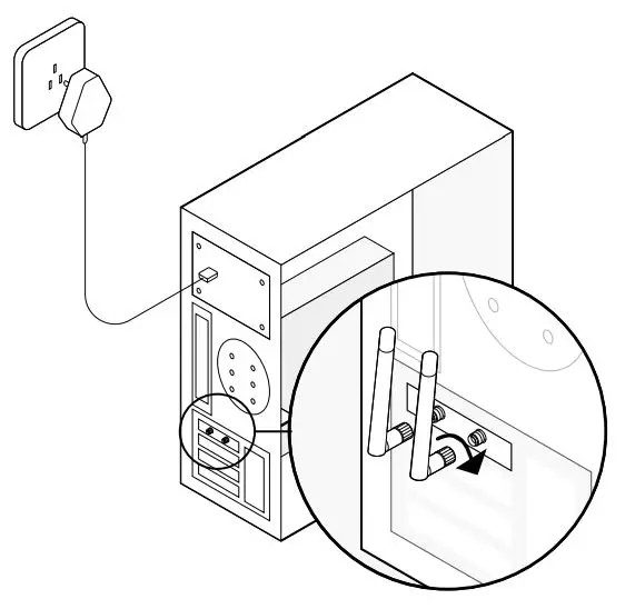 tp-link AC1200 Wi-Fi Bluetooth 4.2 PCIe Adapter User Guide - Connect the antennas to the adapter