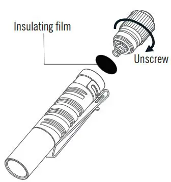 olight i3T EOS Stainless Steel User Manual - INSULATING FILM
