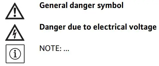 WILO TOP-Z 30 7 DM Protect-Modul C Instruction Manual - Symbols