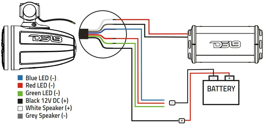 DS18 CF X6TP NS Marine Tower Pod for 6 5 Inch Speakers - fig7