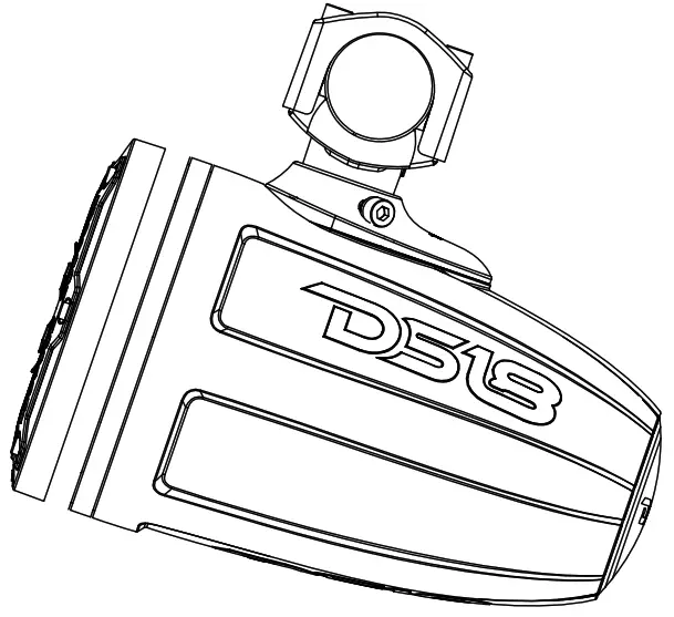 DS18 CF X6TP NS Marine Tower Pod for 6 5 Inch Speakers