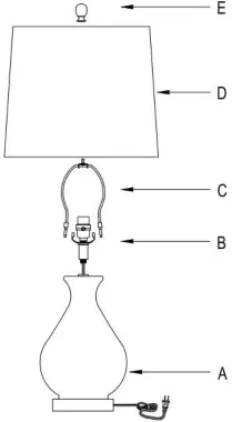 Maxax T26CL 2275Inch Clear Glass Table Lamp Set - fig 2