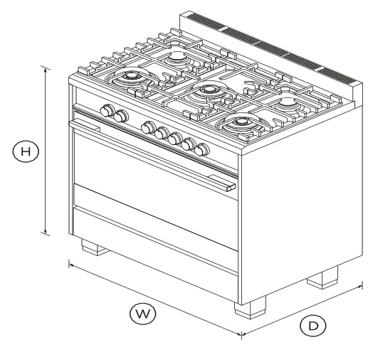 FISHER PAYKEL OR90SDG4X1 90cm Dual Fuel Freestanding Range Cooker -fig1
