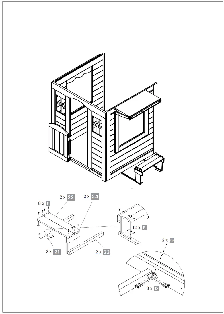LIFESPAN KIDS LKCH-TEDV2NT KIDS Wooden Cubby House - fig9