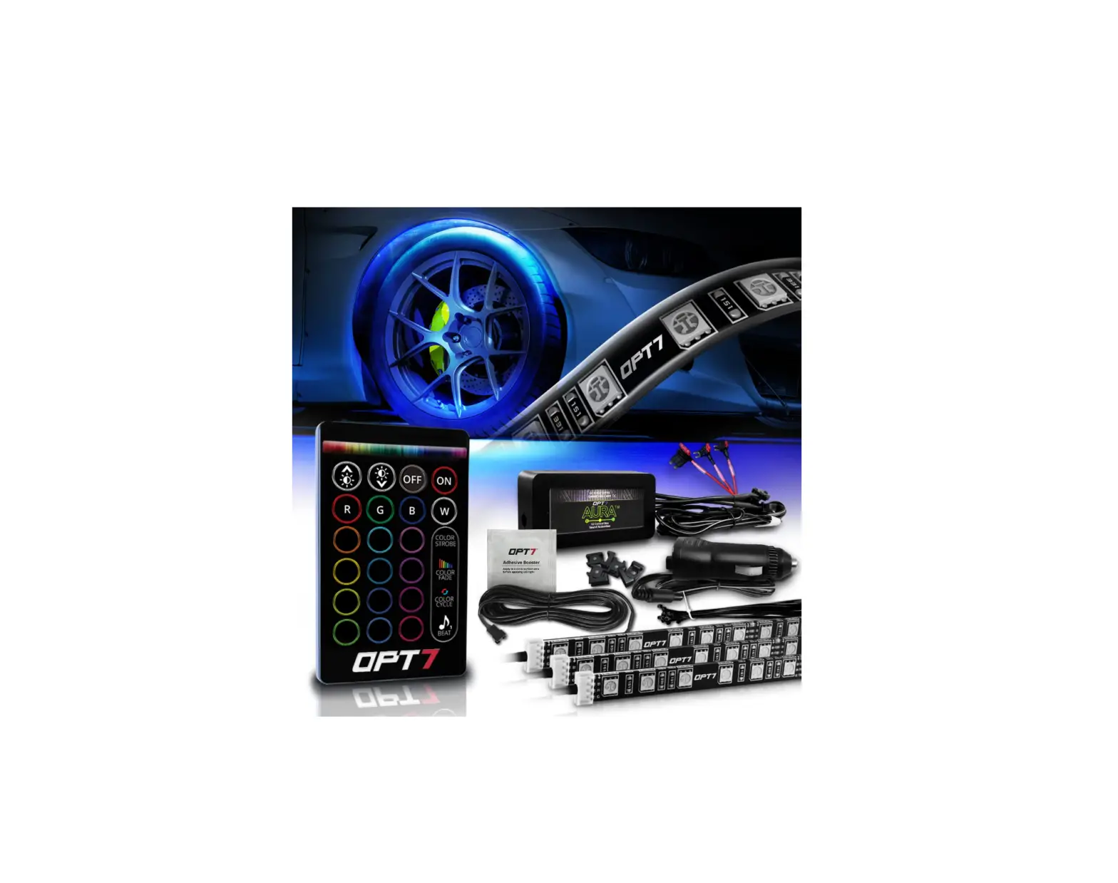 Opt7 Aura Wheel Well Rgb Led Kit With Wireless Remote Lighting Kit Installation Guide