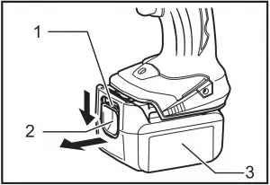 Installing or removing battery cartridge