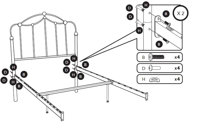 VonHaus-4000307IM -White-Metal-Double-Bed-Frame-FIG-10