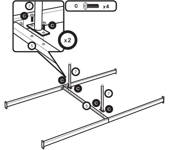 VonHaus-4000307IM -White-Metal-Double-Bed-Frame-FIG-7