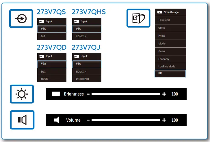 PHILIPS V Line 273V7 LCD Monitor - 9