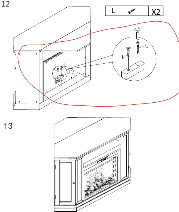 Southern ENTERPRISES HD053523 Sharielle 48 inch Touch Panel Electric Corner Electric Fireplace-12