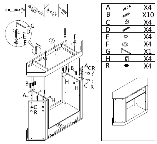 Southern ENTERPRISES HD053523 Sharielle 48 inch Touch Panel Electric Corner Electric Fireplace-8