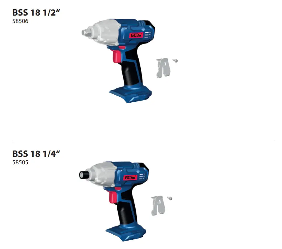 Gude BSS 18 Impact Wrench - Figure 1