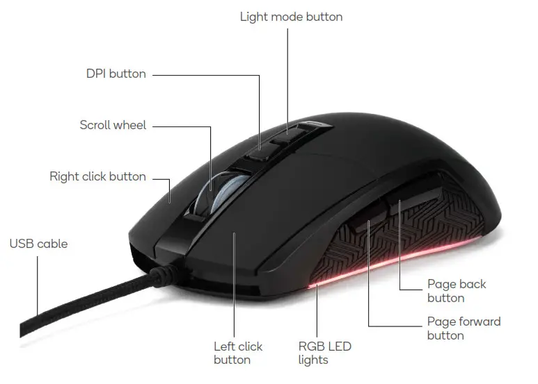 Kogan Batman RGB 6400DPI Gaming Mouse - overview