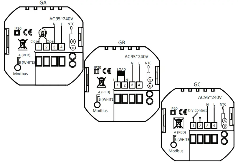 Moes BHT 3000 Series Thermostat - WIRING