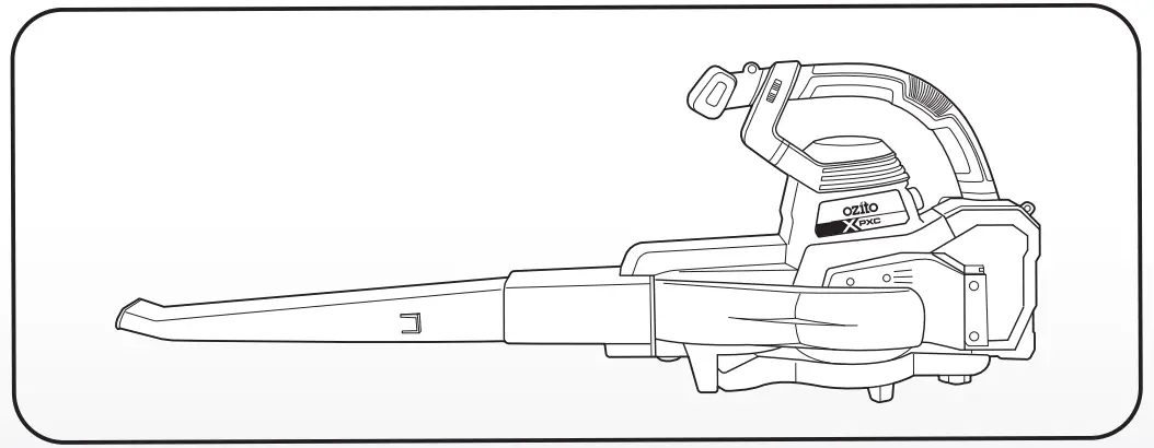 ozito Cordless 3-IN-1 Blower VAC- zipper