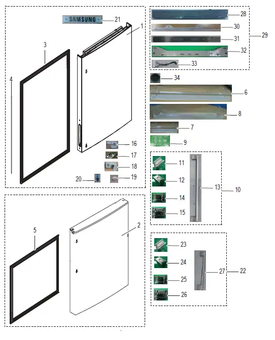 SAMSUNG-SRL445BLS-Bottom-Mount-Fridge-fig-1