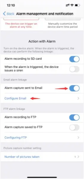 HX-2PT1 PTZ - Actions when detect motion 1