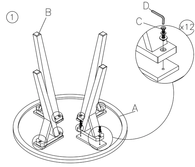 ASHLEY D406 Dinner Table - 2