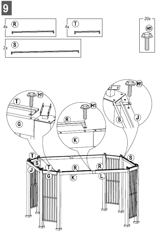 SUMMERCOVE-A102018600-11-ft-x-13-ft-Gray-Metal-Rectangle-Gazebo-with-Steel-Roof-fig-18