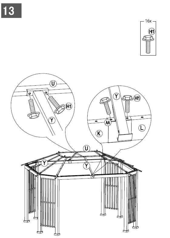 SUMMERCOVE-A102018600-11-ft-x-13-ft-Gray-Metal-Rectangle-Gazebo-with-Steel-Roof-fig-22