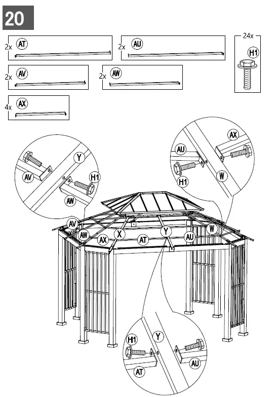 SUMMERCOVE-A102018600-11-ft-x-13-ft-Gray-Metal-Rectangle-Gazebo-with-Steel-Roof-fig-29