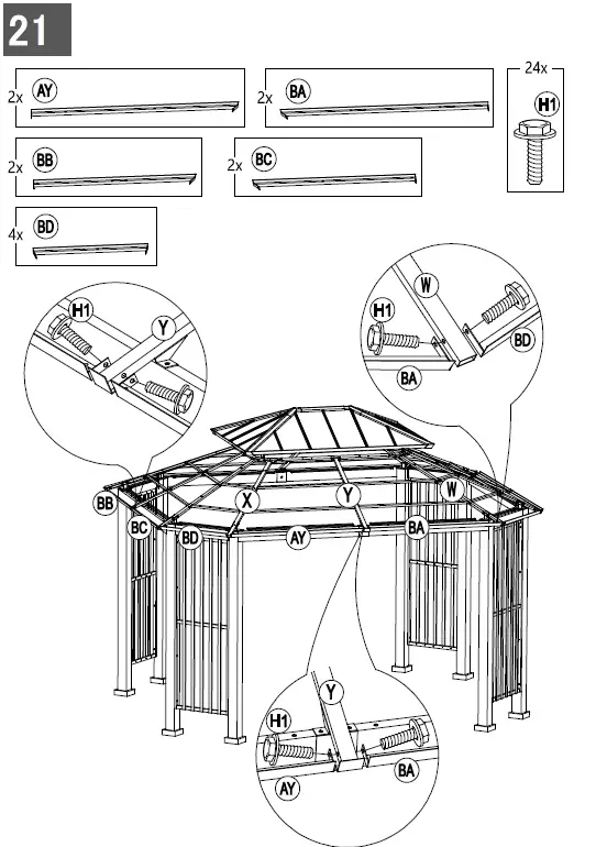 SUMMERCOVE-A102018600-11-ft-x-13-ft-Gray-Metal-Rectangle-Gazebo-with-Steel-Roof-fig-30