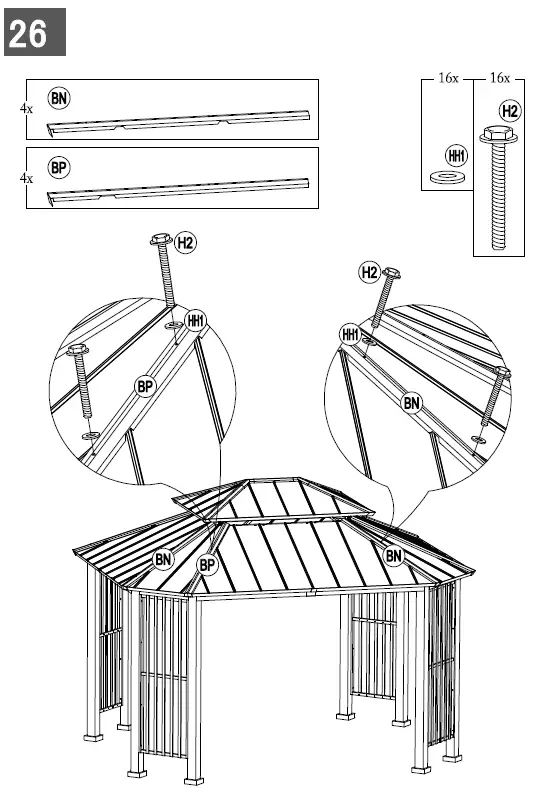 SUMMERCOVE-A102018600-11-ft-x-13-ft-Gray-Metal-Rectangle-Gazebo-with-Steel-Roof-fig-35
