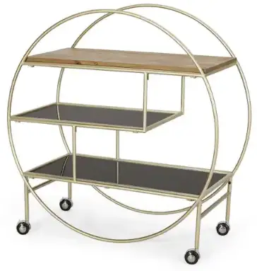 Noble-House-107825-Antique-3-Shelf-Circular-Bookcase-with-Wheels-product