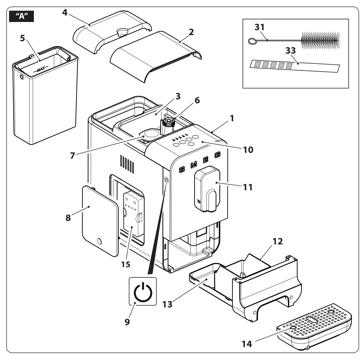 smeg BCC01WHMEU Automatic Coffee Machine - Figure A